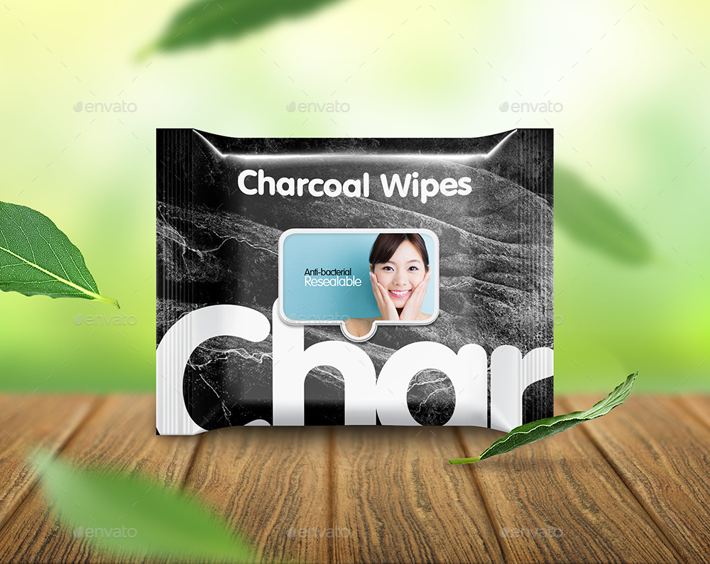 Foil Wipes Bag Package Mock Up by tunagaga GraphicRiver