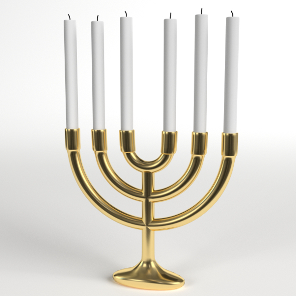 Menorah six branches lampstand - 3DOcean Item for Sale