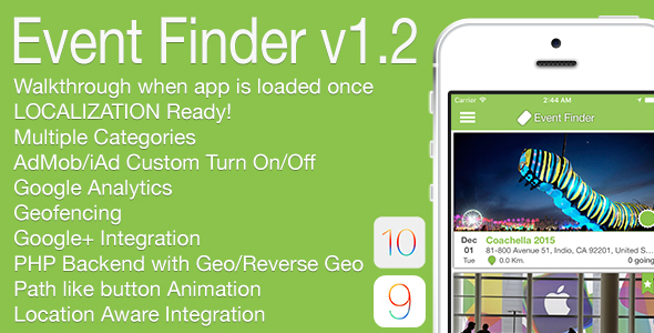 Event Finder Full iOS Application v1.2 - CodeCanyon Item for Sale