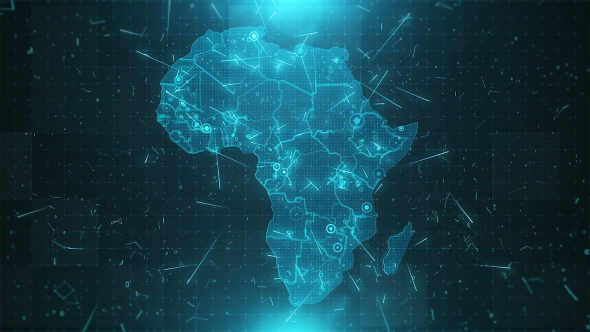 Africa Map Background Cities Connections HD