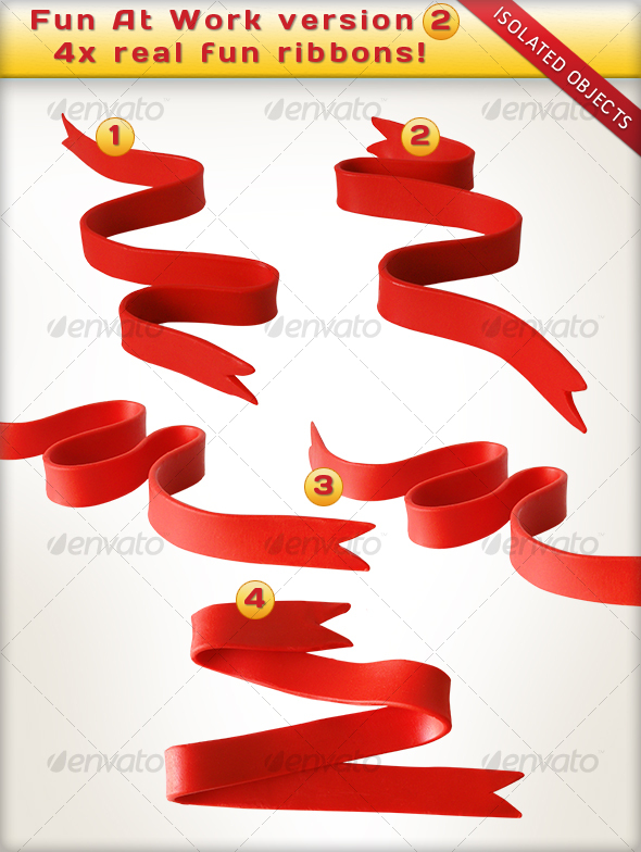 Fun At Work Ribbons - Twirls - Home & Office Isolated Objects