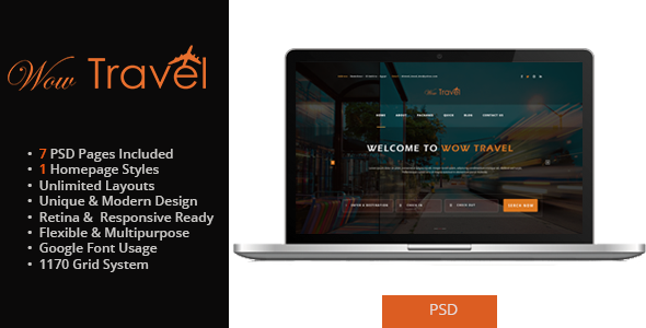 Wow-Travel PSD Template