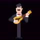 Standing man playing guitar in black suit. - VideoHive Item for Sale