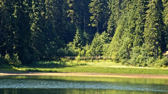 Lake Synevir In Carpathian Mountains In Ukraine alt