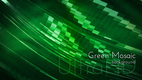 Glowing Green Techno Mosaic