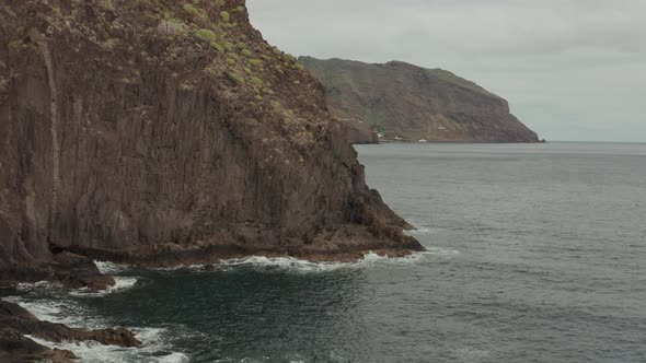 Aerial survey above the Atlantic Ocean in Tenerife, Canary islands