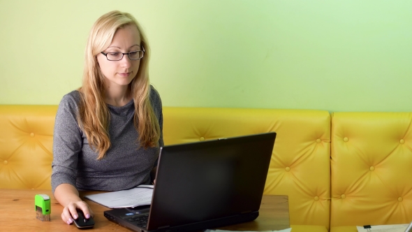 Woman Working With Laptop