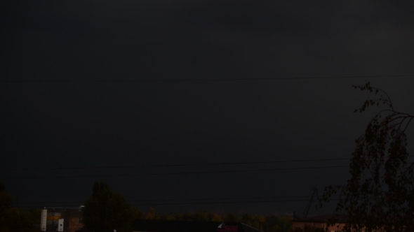 Lightnings At Night In a City