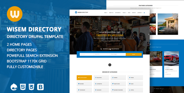 Wisem – Responsive Directory template for Drupal - Drupal CMS Themes