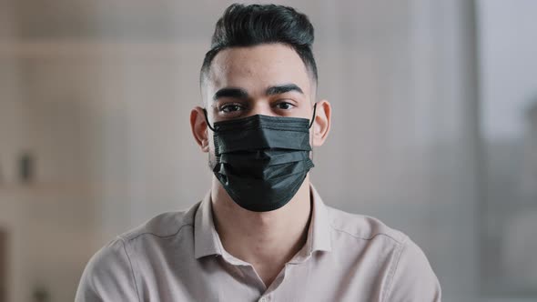 Arabic Male Business Person Man Hispanic Guy Indian Boss Manager Wear Medical Face Mask Use alt