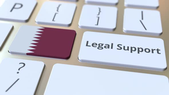 Legal Support Text and Flag of Qatar on the Computer Keyboard alt
