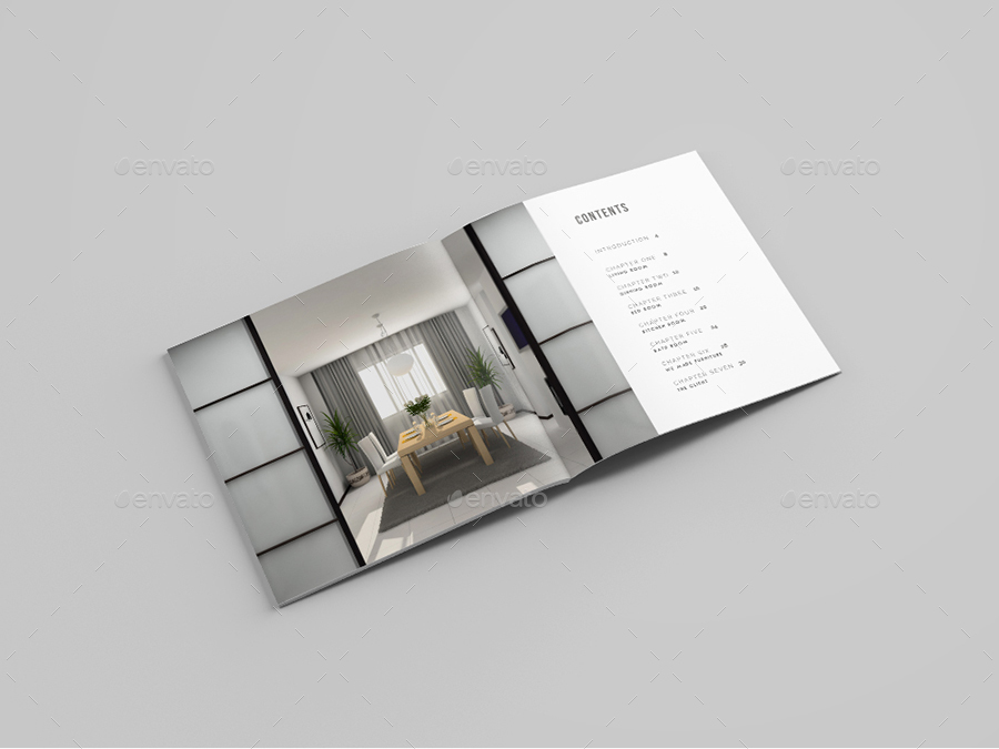 Square Portfolio Interior Design Brochure, Print Templates | GraphicRiver