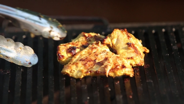 Fry Meat On Barbecue alt