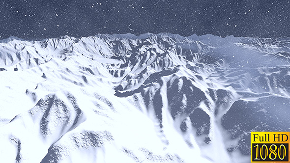 Snow on Mountains at Night