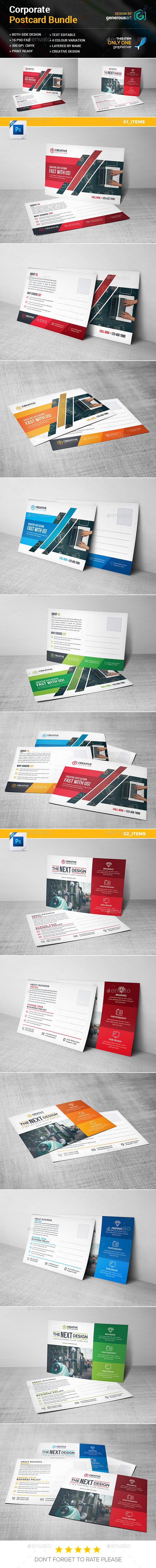 Postcard Bundle - Cards & Invites Print Templates