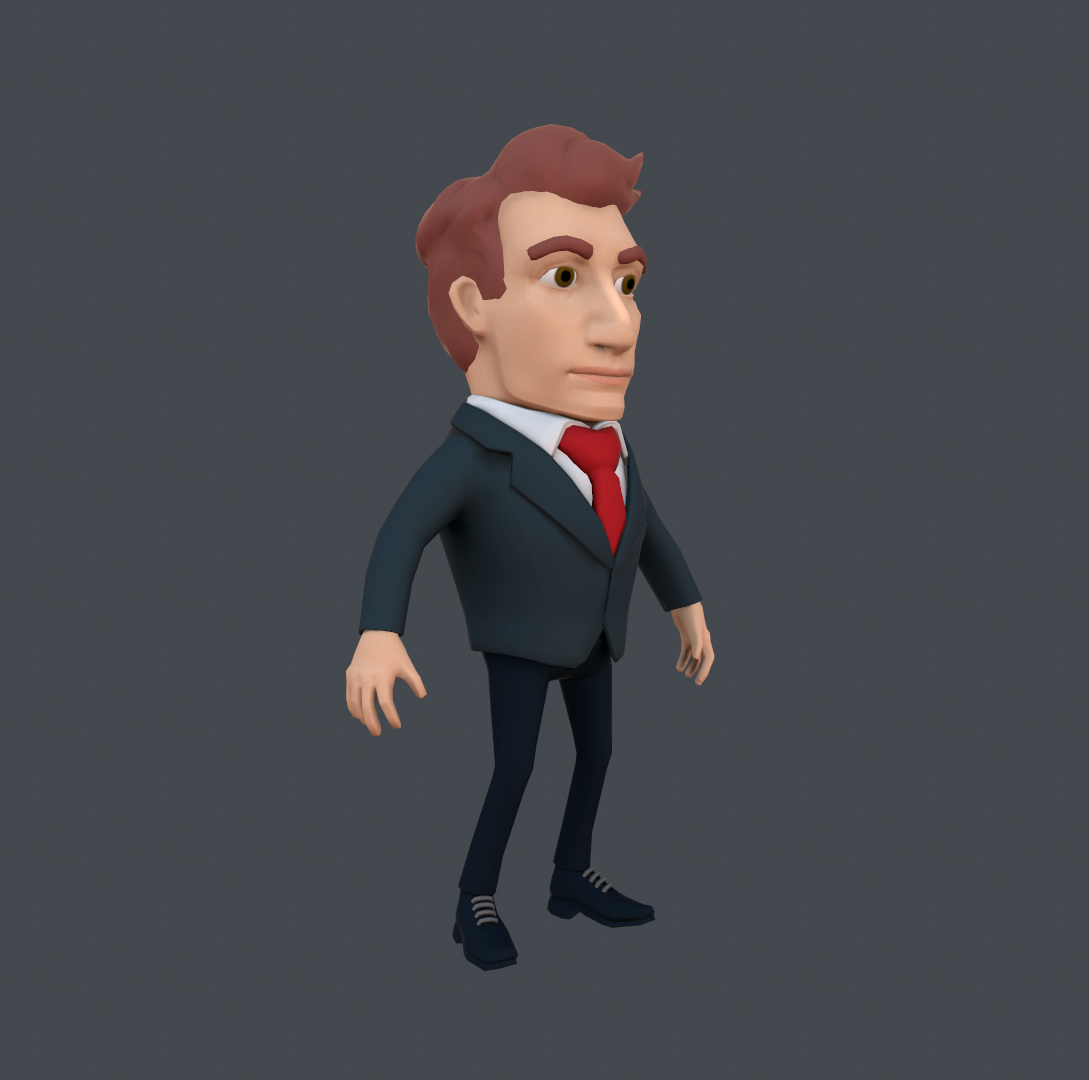 Businessman cartoon character in suit by karinvanandel | 3DOcean