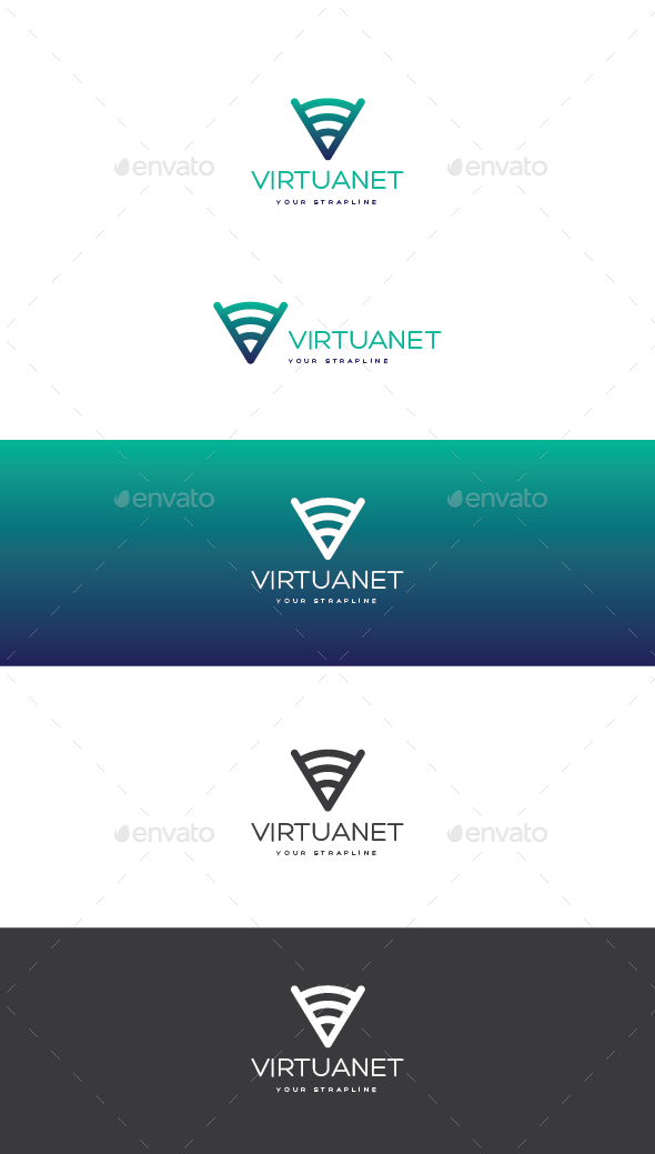VirtuaNet Logo - Letters Logo Templates