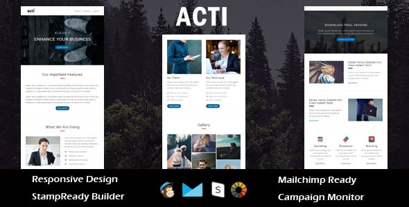 Acti - Multipurpose Responsive Email Template + Stampready Builder