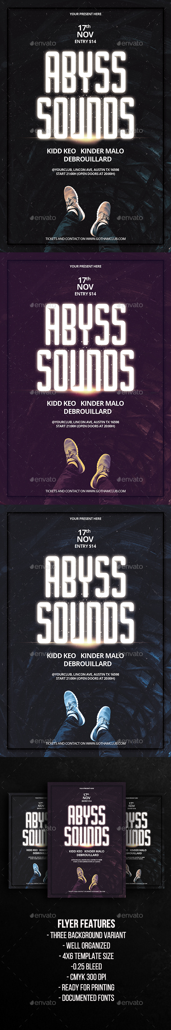 Abyss Sounds Party Flyer Template - Clubs & Parties Events