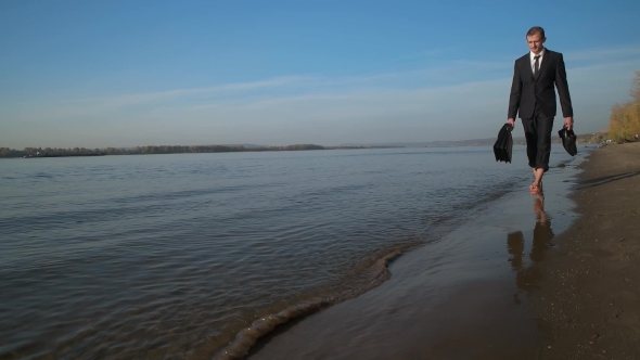 Businessman Goes Barefoot On The Water alt