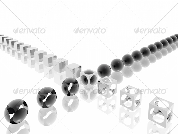 black-white morphing - Abstract 3D Renders