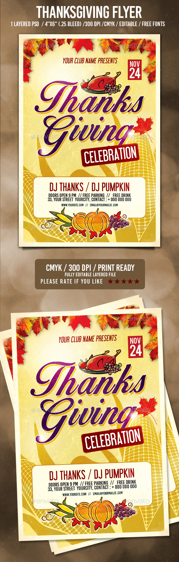 Thanksgiving Flyer - Holidays Events