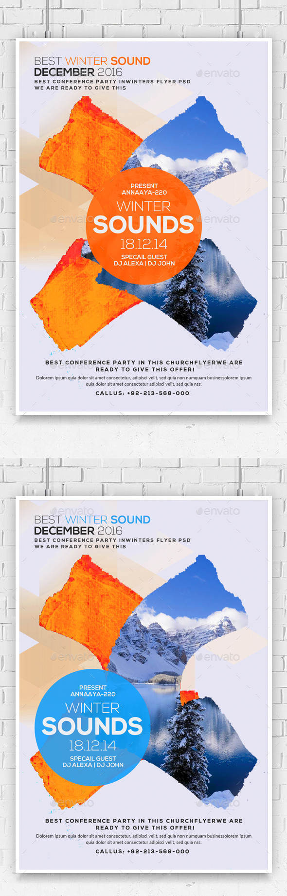 Minimal Winter Flyer Poster - Clubs & Parties Events