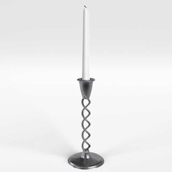 Candle with twisted holder - 3DOcean Item for Sale