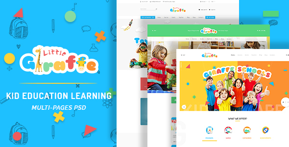 Giraffe - Kid Education Learning PSD Template