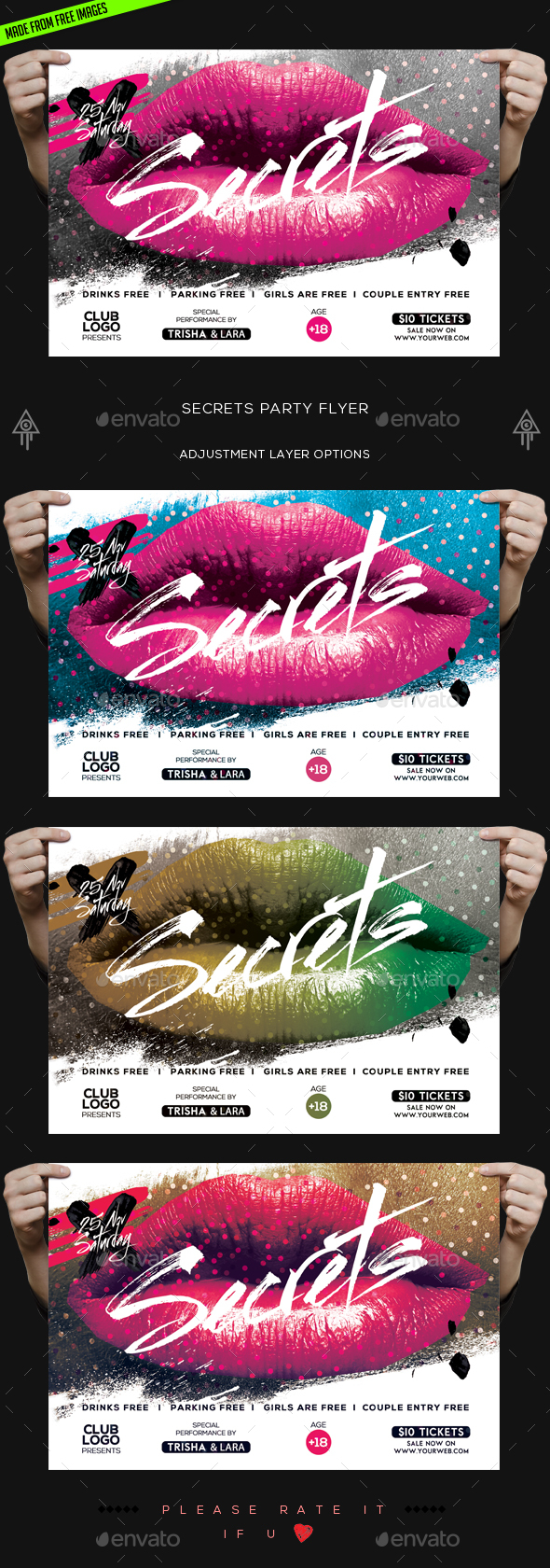 Sexy Secrets Flyer - Clubs & Parties Events