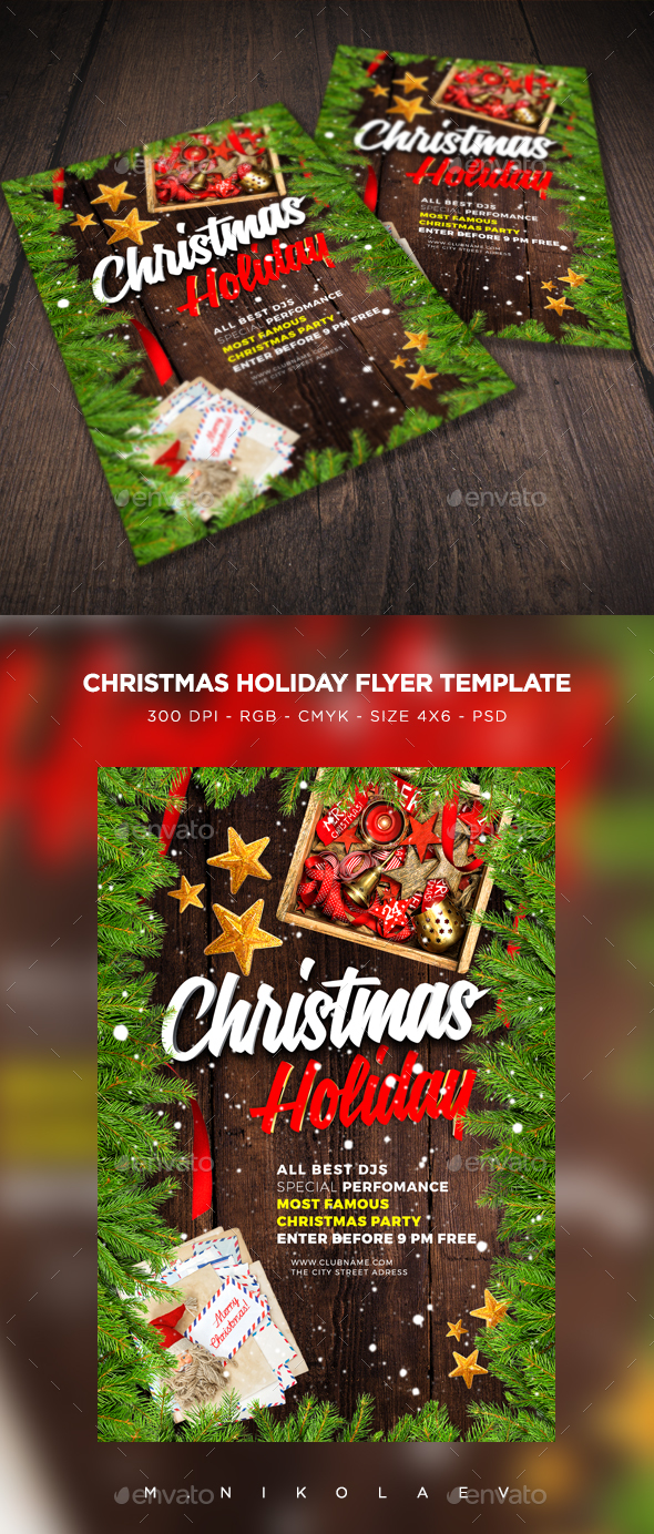Christmas Holiday Flyer - Clubs & Parties Events