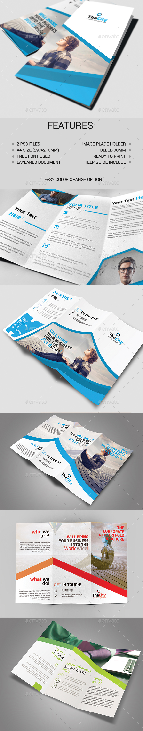 2 in 1 Tri-fold Brochure Bundle - Brochures Print Templates