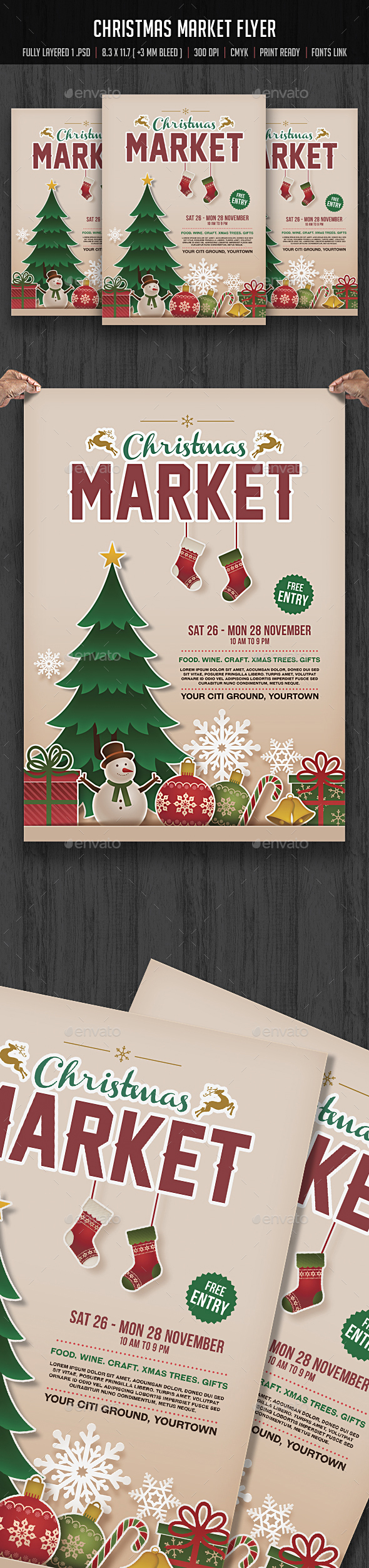 Christmas Market Flyer - Flyers Print Templates