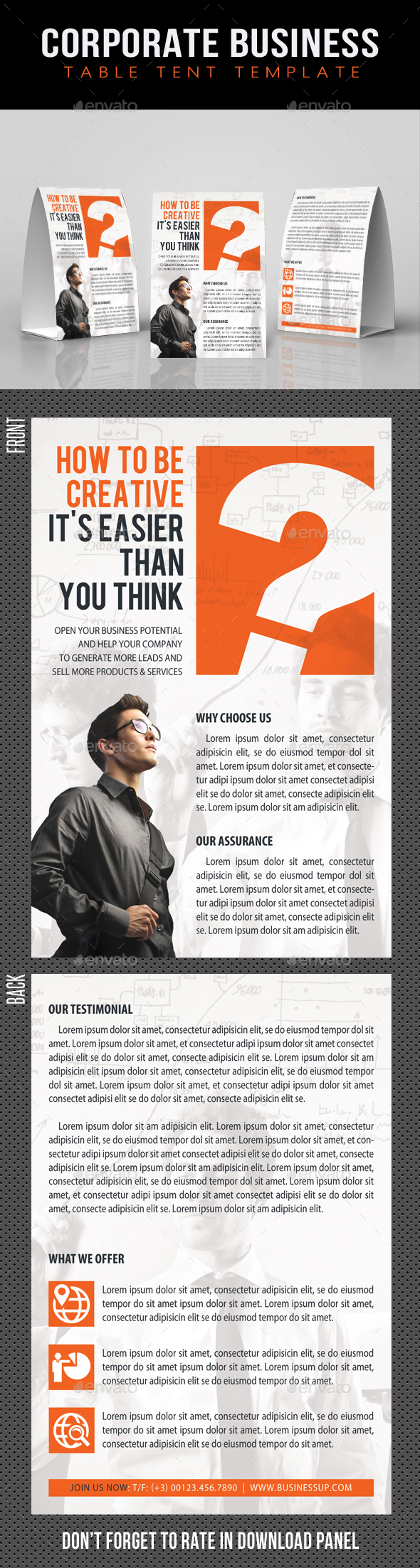 Corporate Business Table Tent Template V04 - Miscellaneous Print Templates