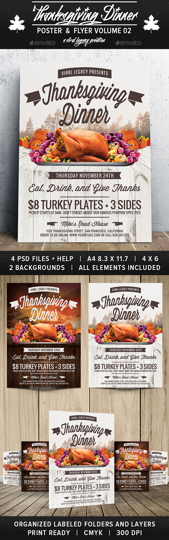 Thanksgiving Dinner V02 - Flyers Print Templates