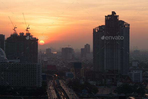 Morning coming to Bangkok city, Thailand