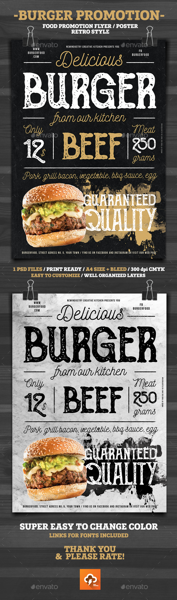 Burger Promotion Flyer Poster - Restaurant Flyers