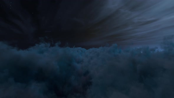 Flying In The Cinematic Night Clouds