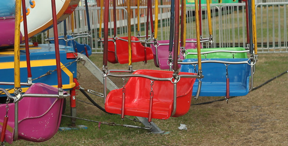Empty Swing Ride At Carnival