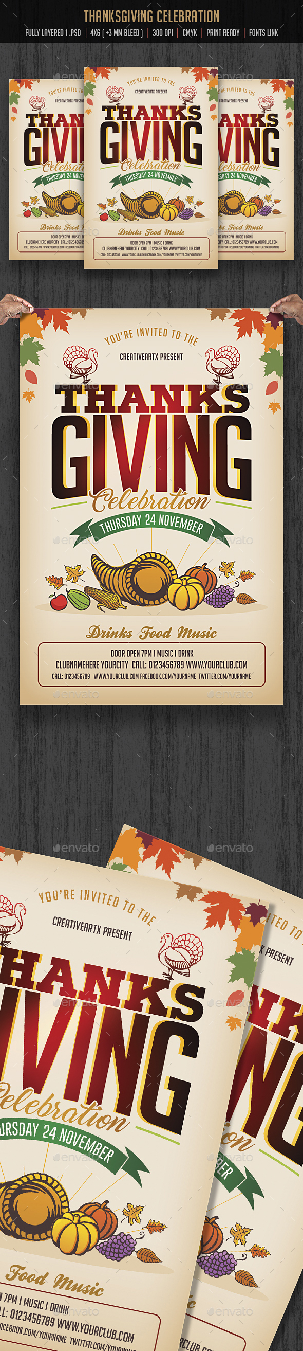 Thanksgiving Celebration - Events Flyers