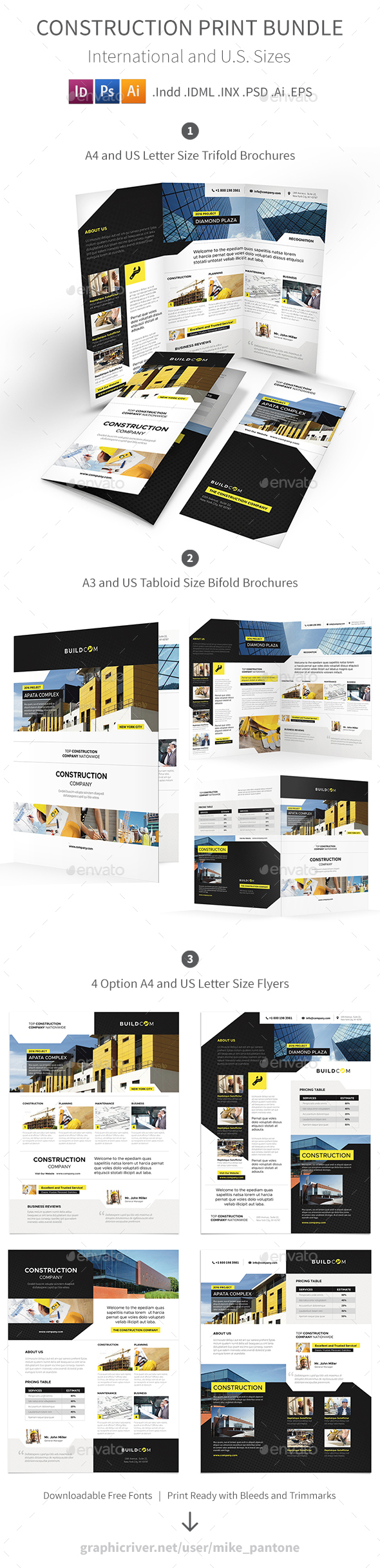 Construction Company Print Bundle 2 - Corporate Brochures