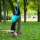 Young Girl Doing Yoga Exercises On The Air - VideoHive Item for Sale