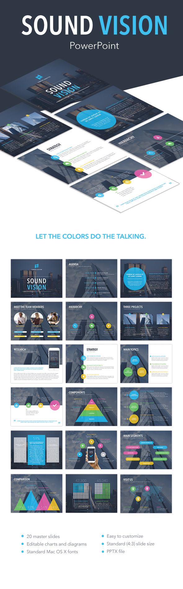 Sound Vision PowerPoint Template - PowerPoint Templates Presentation Templates