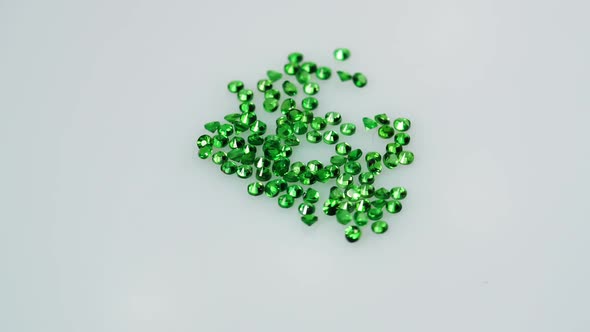 Natural Tsavorites Green Garnet on the Turning Table alt