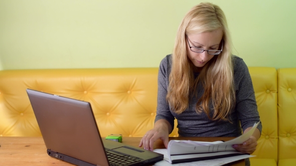 Woman Working With Laptop