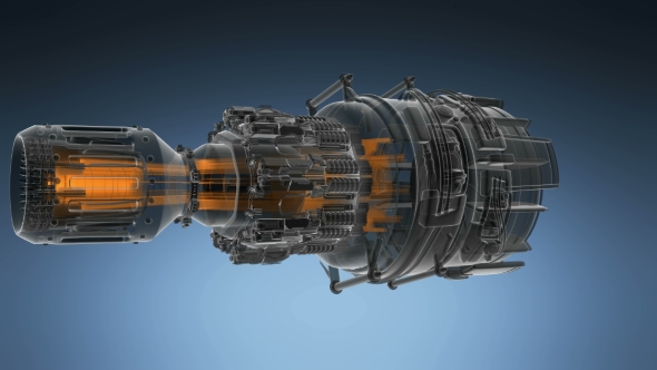 Loop Rotate Jet Engine Turbine, Motion Graphics | VideoHive