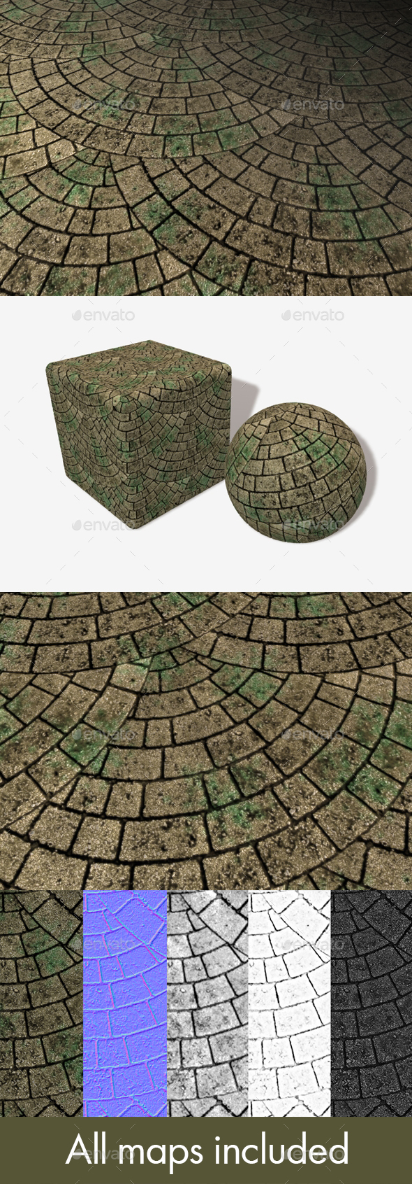 Mossy Brick Paving - 3Docean 18559292