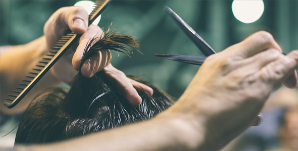 Professional Hairdresser Making Haircut