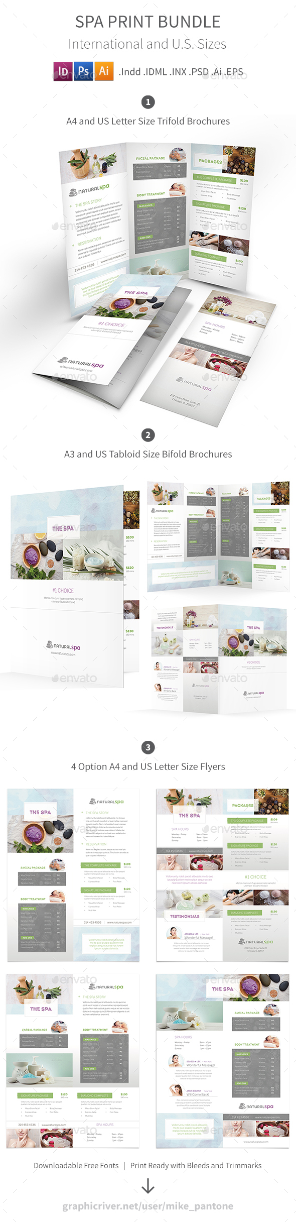 Spa Print Bundle 6 - Informational Brochures