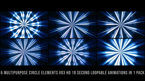 Multipurpose Circle Elements Blue Pack V03
